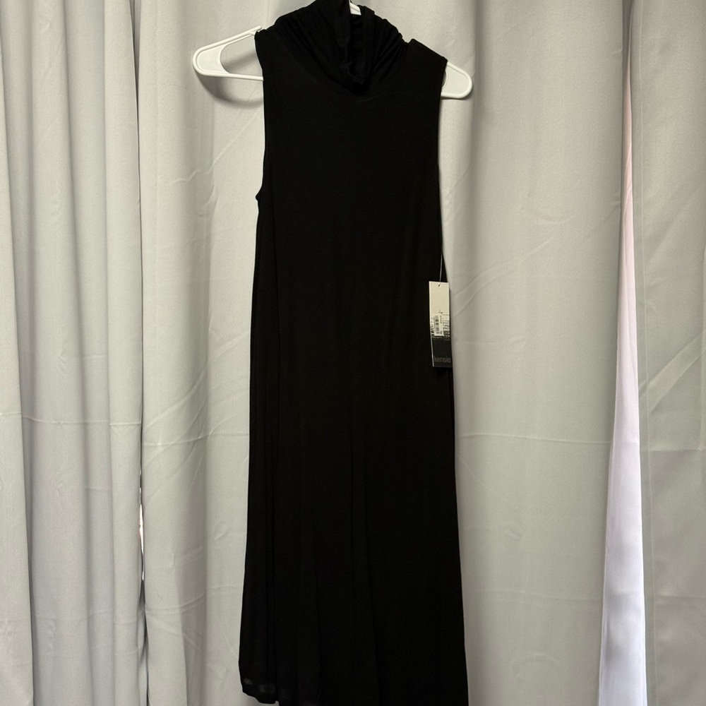 Kensie Cream Sheath Midi Dress Mock Neck Sleeveless